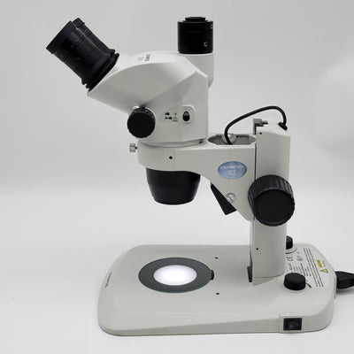 Olympus Stereo Microscope SZ61 with Transmitted & Reflected LED Light Stand - microscopemarketplace