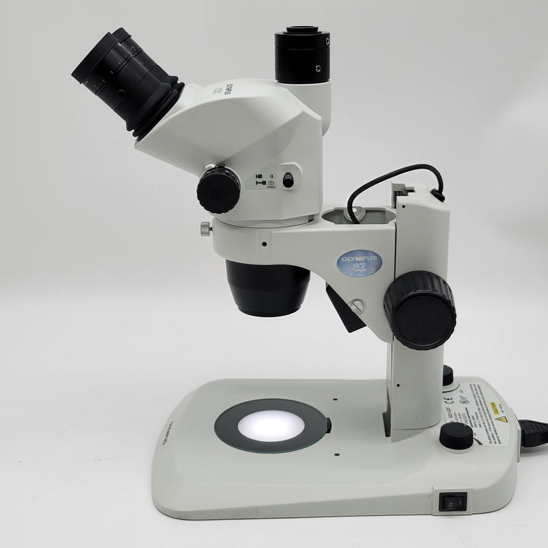Olympus Stereo Microscope SZ61 with Transmitted & Reflected LED Light Stand - microscopemarketplace
