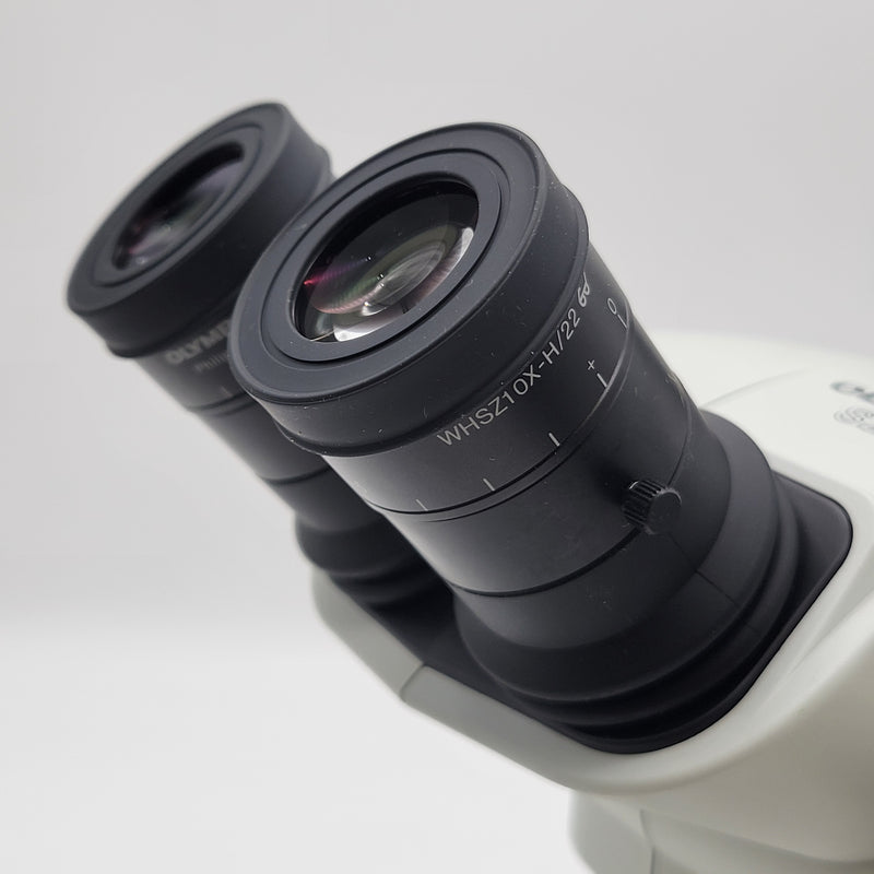 Olympus Stereo Microscope SZ61 with Transmitted & Reflected LED Light Stand - microscopemarketplace