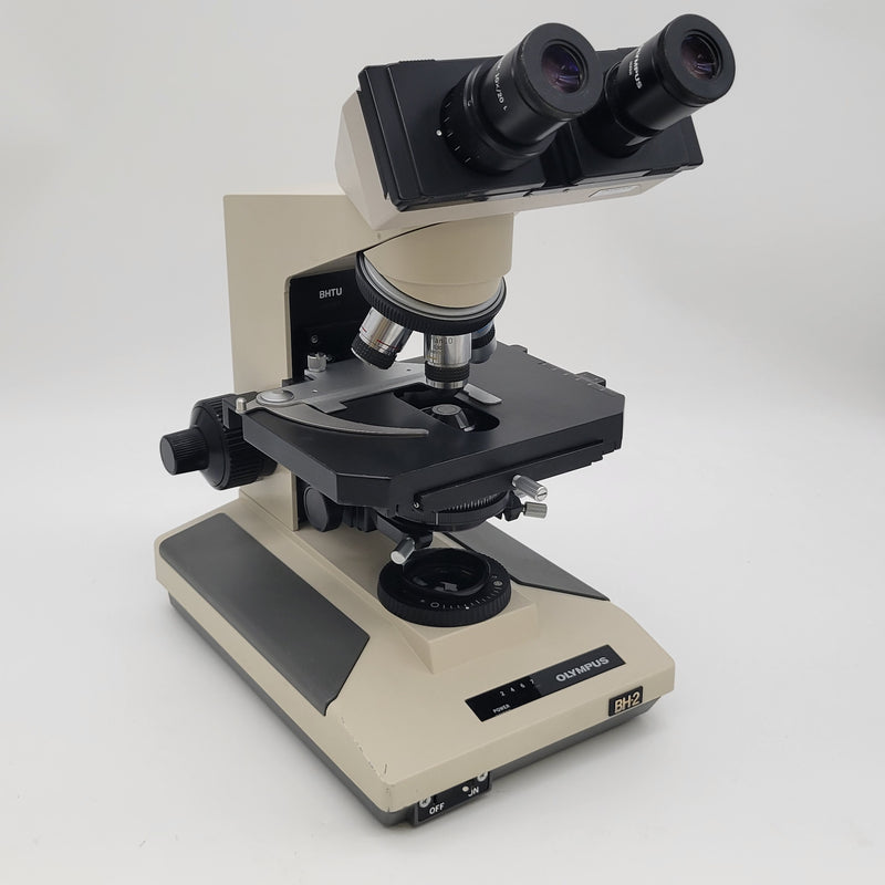 Olympus Microscope BH-2 with Binocular Head & 4x, 10x, 40x, 100x Objectives BH2 - microscopemarketplace