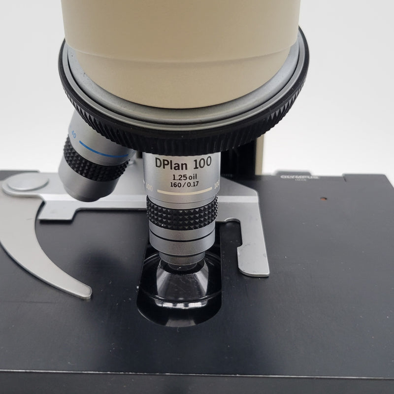 Olympus Microscope BH-2 with Binocular Head & 4x, 10x, 40x, 100x Objectives BH2 - microscopemarketplace