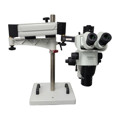 Olympus Stereo Microscope SZX16 with Tilting Trinocular Head & Articulating Arm Boom Stand - Microscope Marketplace