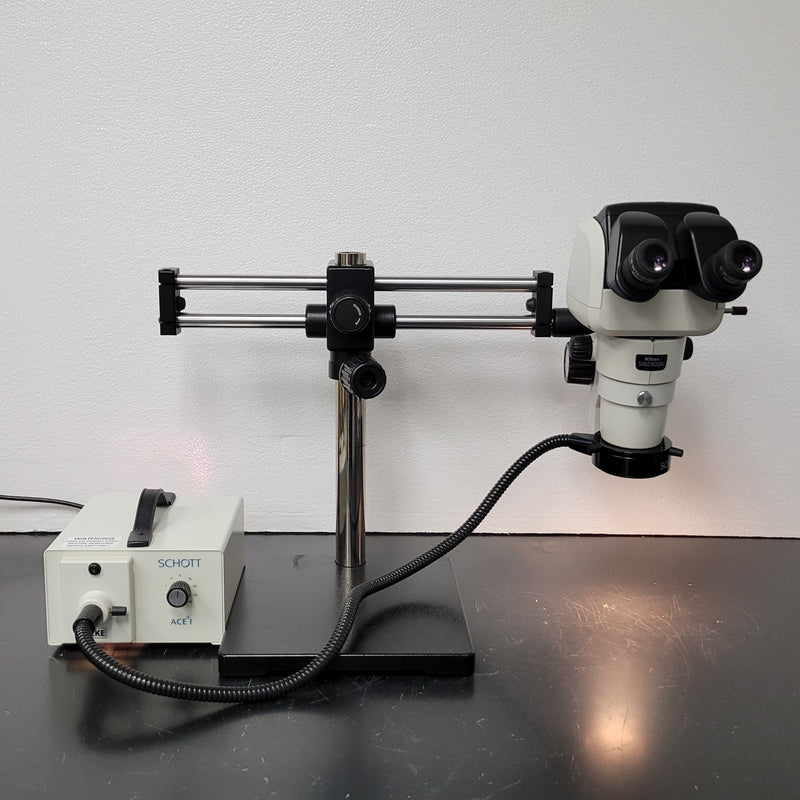 Nikon Stereo Microscope SMZ800N with Trinocular Tilting Head and Boomstand - Microscope Marketplace
