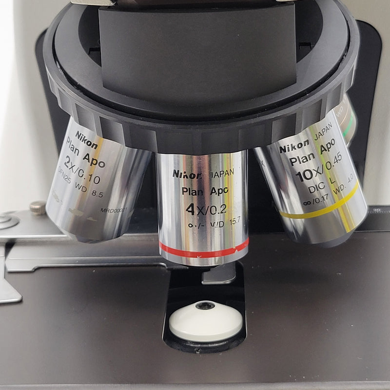 Nikon Microscope Ni-U with Plan Apo Objectives, 2x, and Tilting Telescoping Head - Microscope Marketplace