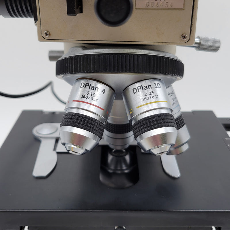 Olympus Microscope BH-2 with Front to Back Pointer Bridge and 100x BH2 - Microscope Marketplace