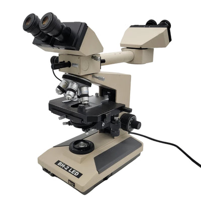 Olympus Microscope BH-2 LED with Front to Back Pointer Bridge & 2x Pathology / Mohs BH2 - Microscope Marketplace