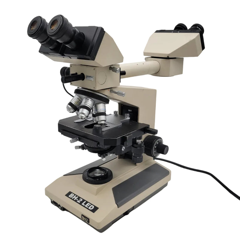 Olympus Microscope BH-2 LED with Front to Back Pointer Bridge & 2x Pathology / Mohs BH2 - Microscope Marketplace