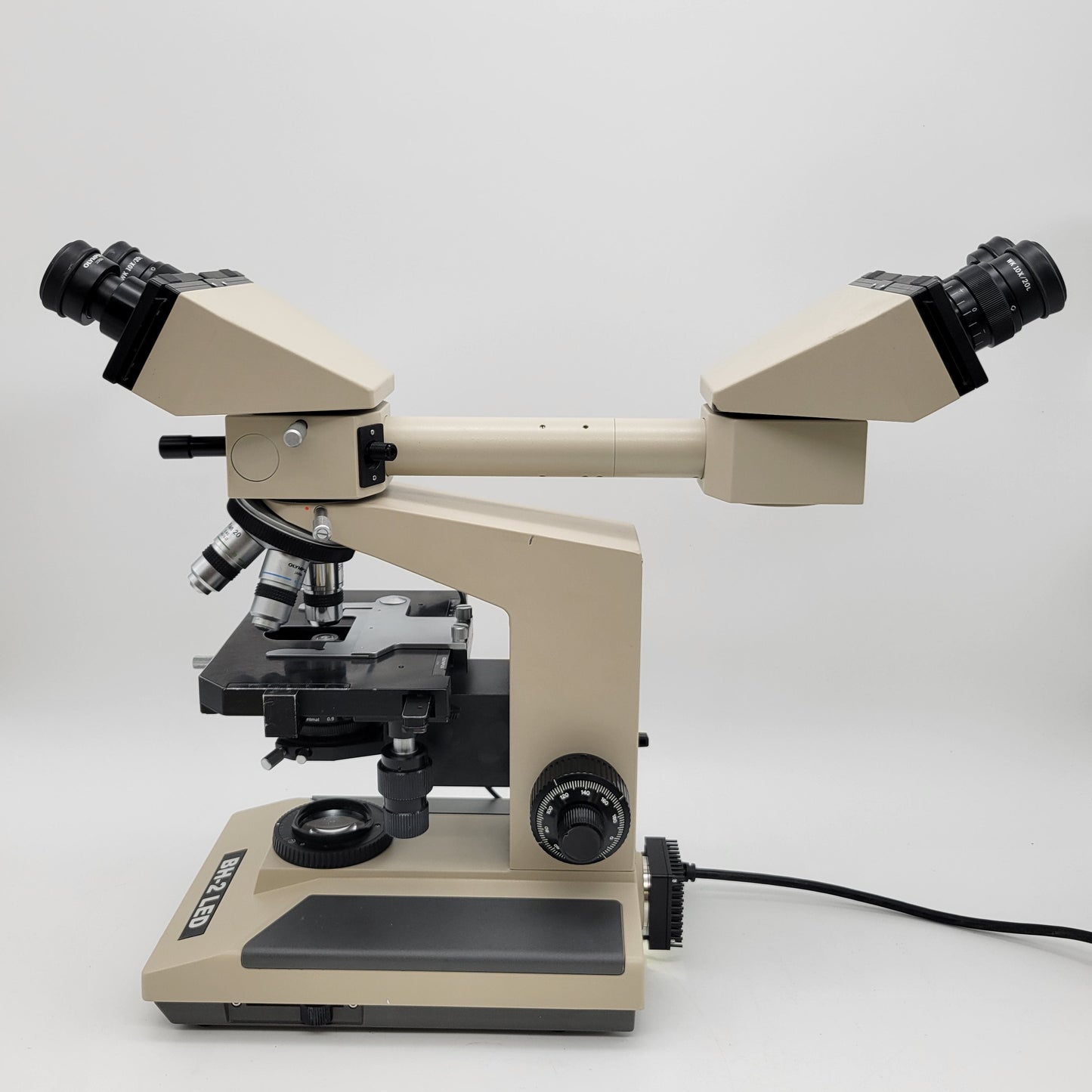 Olympus Microscope BH-2 LED with Front to Back Pointer Bridge & 2x Pathology / Mohs BH2 - Microscope Marketplace