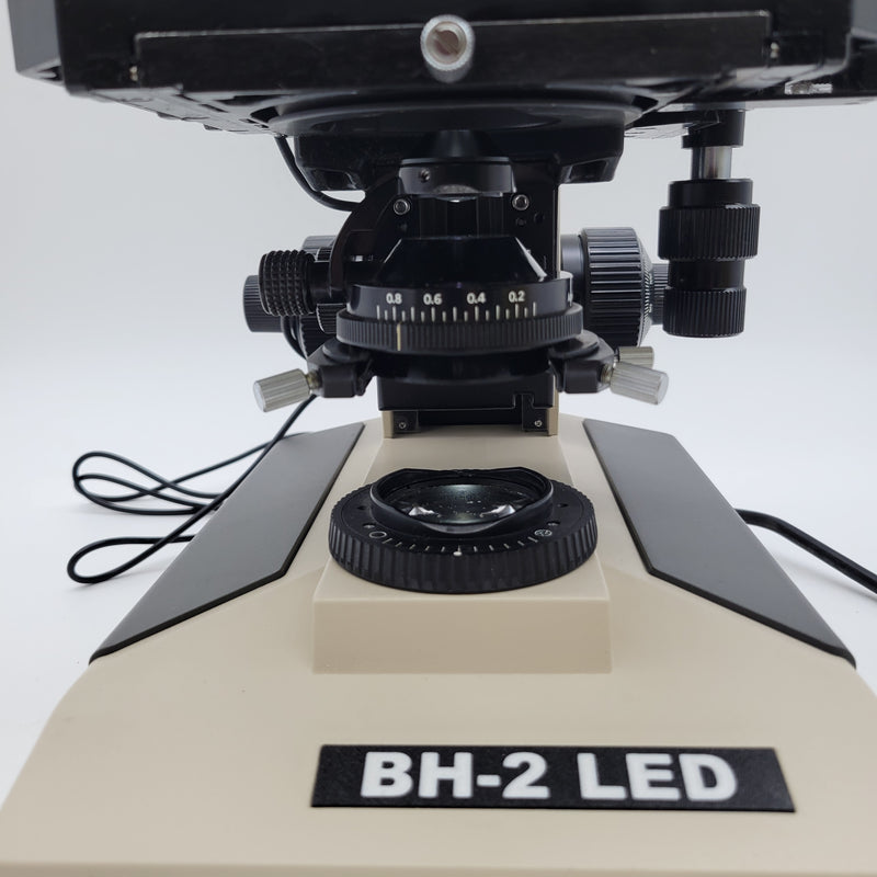 Olympus Microscope BH-2 LED with Front to Back Pointer Bridge & 2x Pathology / Mohs BH2 - Microscope Marketplace