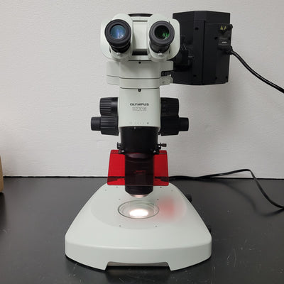 Olympus Stereo Microscope SZX16 with Fluorescence & Transmitted Light Stand - Microscope Marketplace
