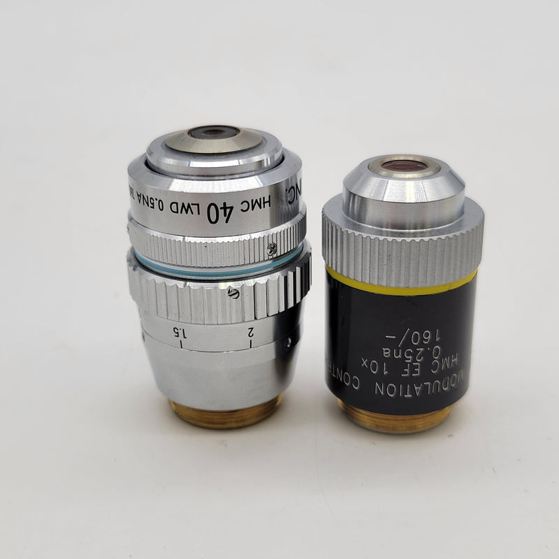 Nikon Diaphot 300 Microscope Hoffman Modulation Contrast Condenser & Objectives - Microscope Marketplace