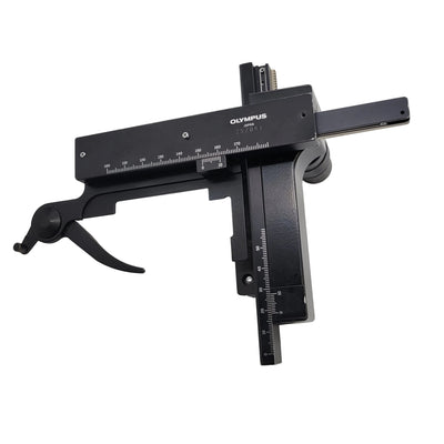 Olympus Microscope CH2 Mechanical XY Stage Coaxial Drive with Slide Holder CH-2 - Microscope Marketplace
