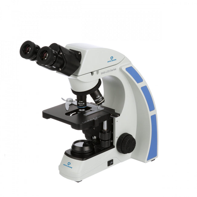 Accu-Scope 3000-LED Series Microscope with 10x, 40x, 100x Oil Infinity Plan Achromat Objectives - microscopemarketplace