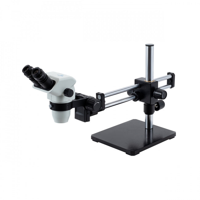 Accu-Scope 3075 Binocular Zoom Stereo Microscope on Ball Bearing Boom Stand - microscopemarketplace
