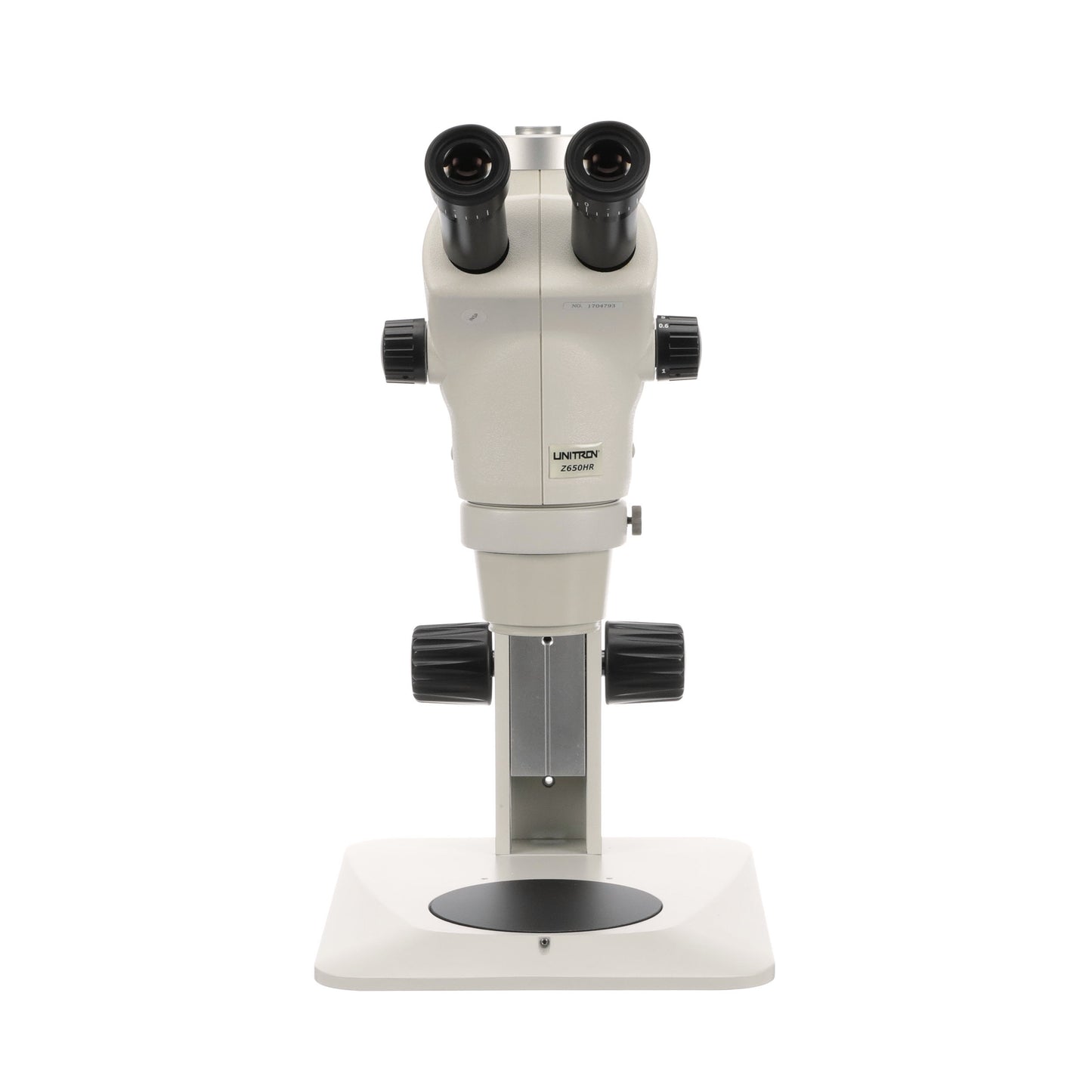 Unitron Z650HR Trinocular High Resolution Zoom Stereo Microscope on Plain Focusing Stand - microscopemarketplace