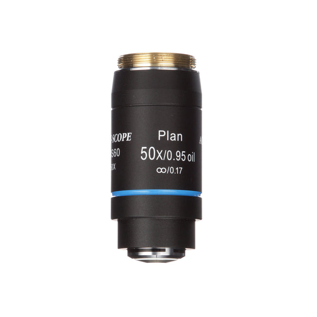 Accu-scope Microscope 50xR oil NIS Plan achromat objective, N.A. 0.95, W.D. 0.19mm - microscopemarketplace