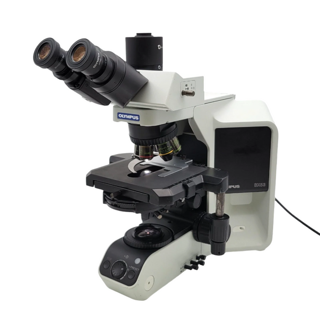 Olympus Microscope BX53 with Fluorites, Phase Contrast, and Trinocular Head - microscopemarketplace