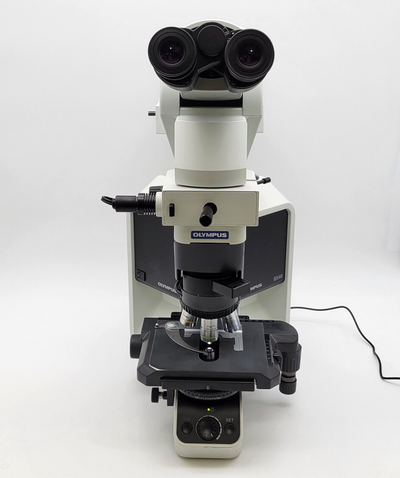 Olympus Microscope BX46 with Telescoping Head, Dual View Bridge & 2x Pathology - microscopemarketplace