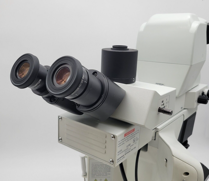 Olympus Microscope BX46 with Telescoping Head, Dual View Bridge & 2x Pathology - microscopemarketplace