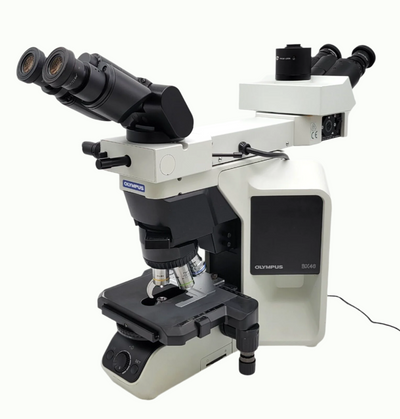 Olympus Microscope BX46 with Tilting Head, Dual Viewing Bridge & 100x Objective - microscopemarketplace