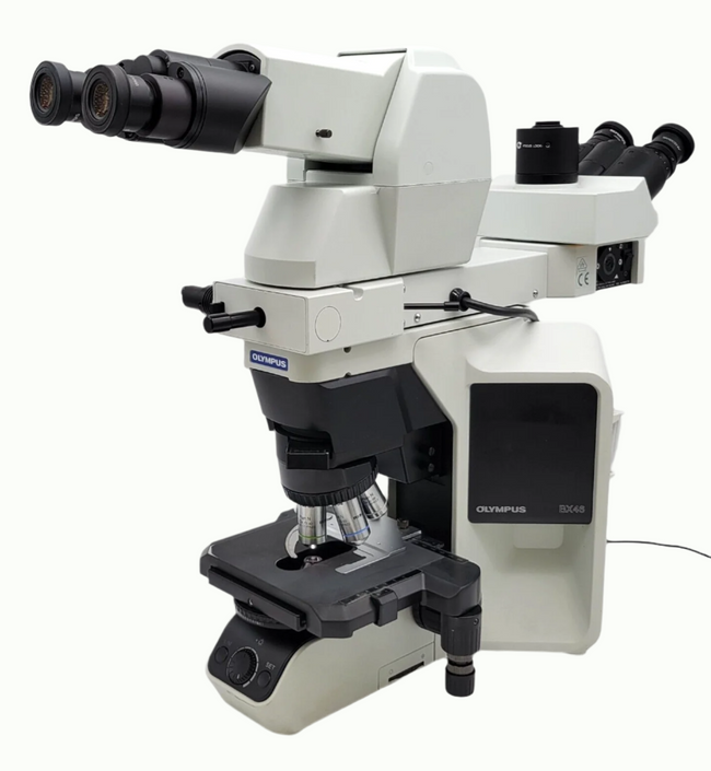 Olympus Microscope BX46 with Telescoping Head, Dual View Bridge & 2x Pathology - microscopemarketplace