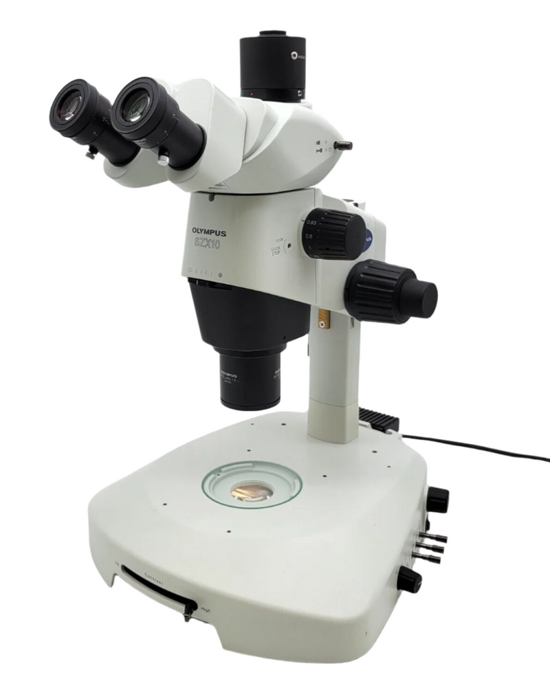 Olympus Stereo Microscope SZX10 with Trinocular Head & Transmitted Light Base - microscopemarketplace