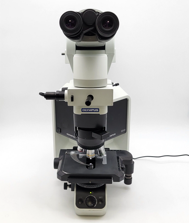 Olympus Microscope BX46 w. Tilting Telescoping Head, Dual Viewing Bridge & 100x - microscopemarketplace