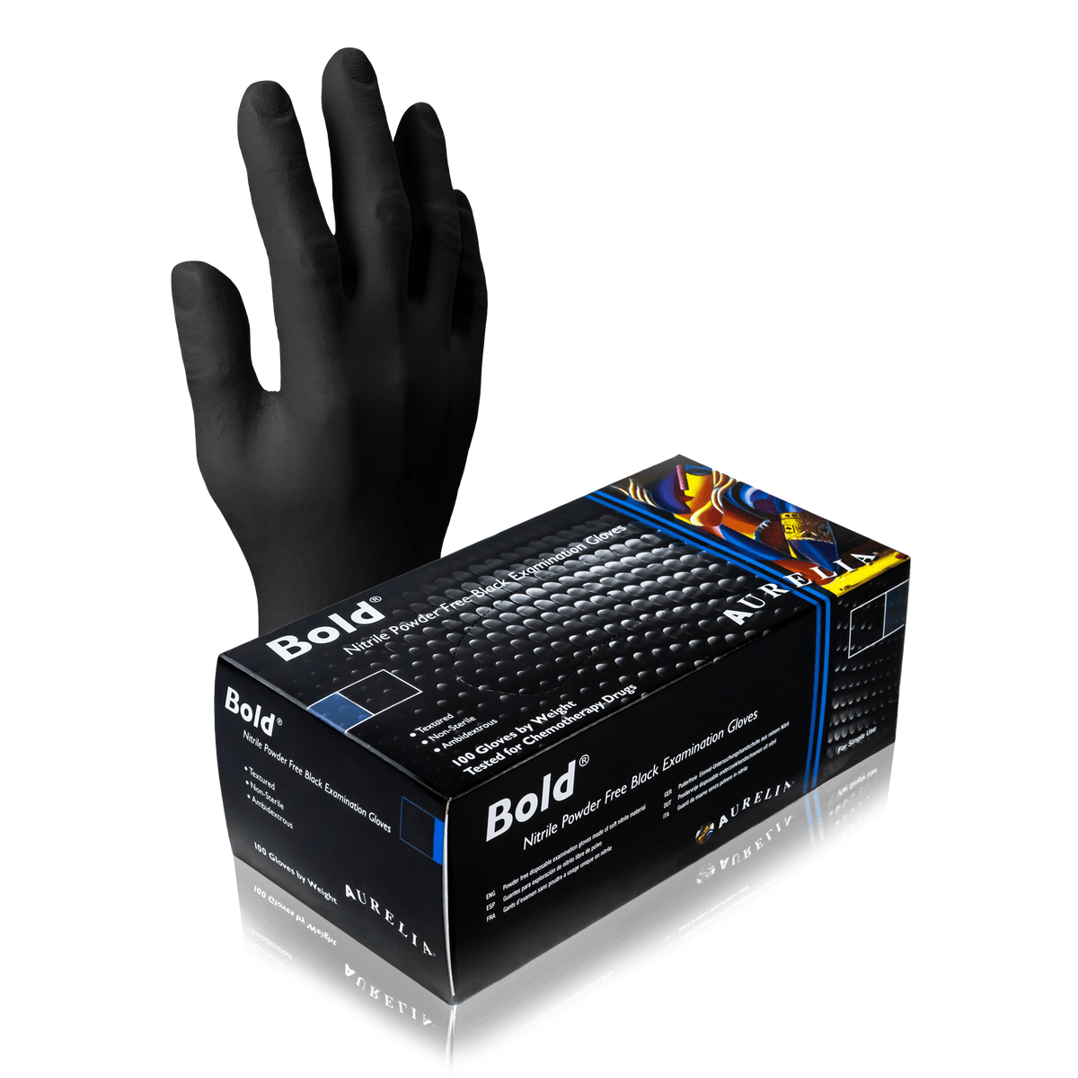 Aurelia Bold Black Powder-Free Nitrile Gloves