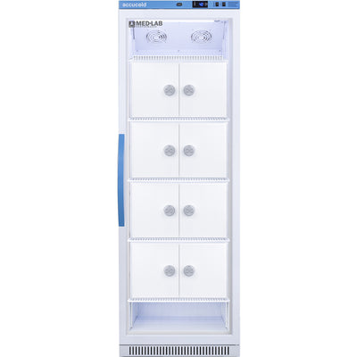 Accucold 15 Cu.Ft. Glass Door, Interior Lockers, Upright Laboratory Refrigerator | Model ARG15MLLOCKER - microscopemarketplace