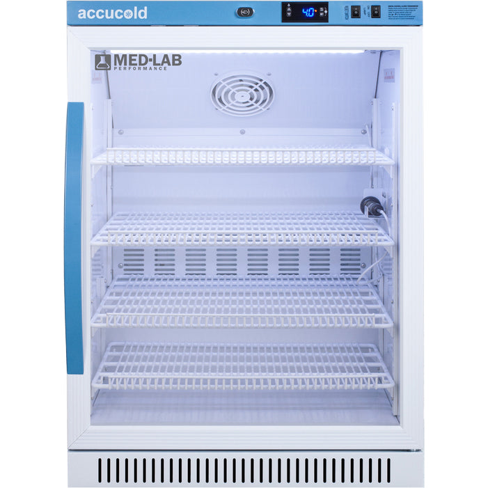 Accucold 6 Cu.Ft. Glass Door ADA Height Laboratory Refrigerator | Model ARG6ML - microscopemarketplace