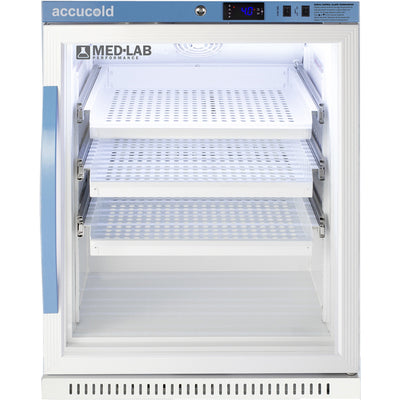 Accucold 6 Cu.Ft. ADA Height Glass Door, Removable Drawers Laboratory Refrigerator | Model ARG6MLDR - microscopemarketplace