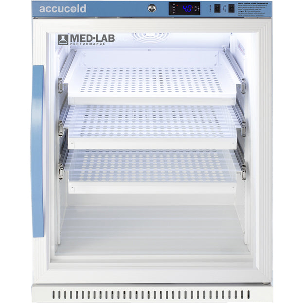 Accucold 6 Cu.Ft. ADA Height Glass Door, Removable Drawers Laboratory Refrigerator | Model ARG6MLDR - microscopemarketplace
