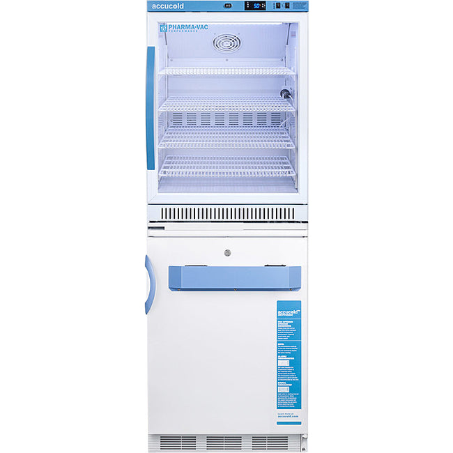 Accucold 6.0 Cu.Ft. Refrigerator/3.2 Cu.Ft. Freezer Combo, 24" Wide | Model ARG6PV-VT65MLSTACKMED2 - microscopemarketplace