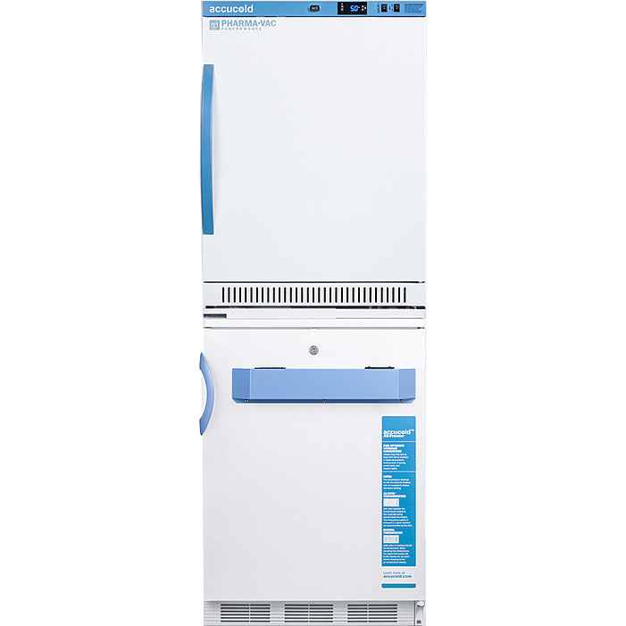 Accucold 6.0 Cu.Ft. Refrigerator/3.2 Cu.Ft. Freezer Combo, 24" Wide | Model ARS6PV-VT65MLSTACKMED2 - microscopemarketplace