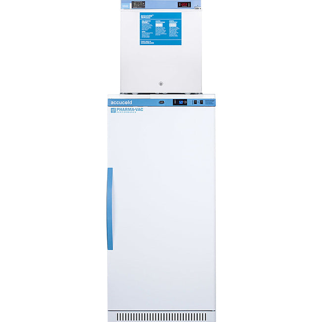 Accucold 8.0 Cu.Ft. Refrigerator/1.4 Cu.Ft. Freezer Combo, 24" Wide | Model ARS8PV-FS24LSTACKMED2 - microscopemarketplace