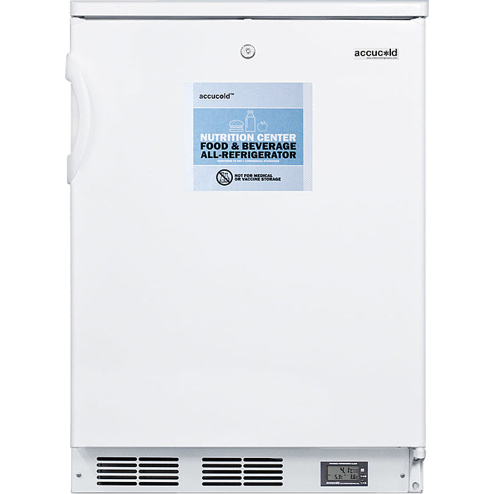 Accucold 5.5 Cu.Ft. All-Refrigerator, 24" Wide, Solid Door | Model FF6LW7NZ - microscopemarketplace