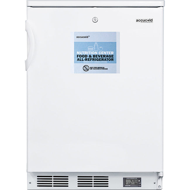 Accucold 5.5 Cu.Ft. All-Refrigerator, 24" Wide, Digital Temp Display, Solid Door | Model FF6LWBI7NZ - microscopemarketplace
