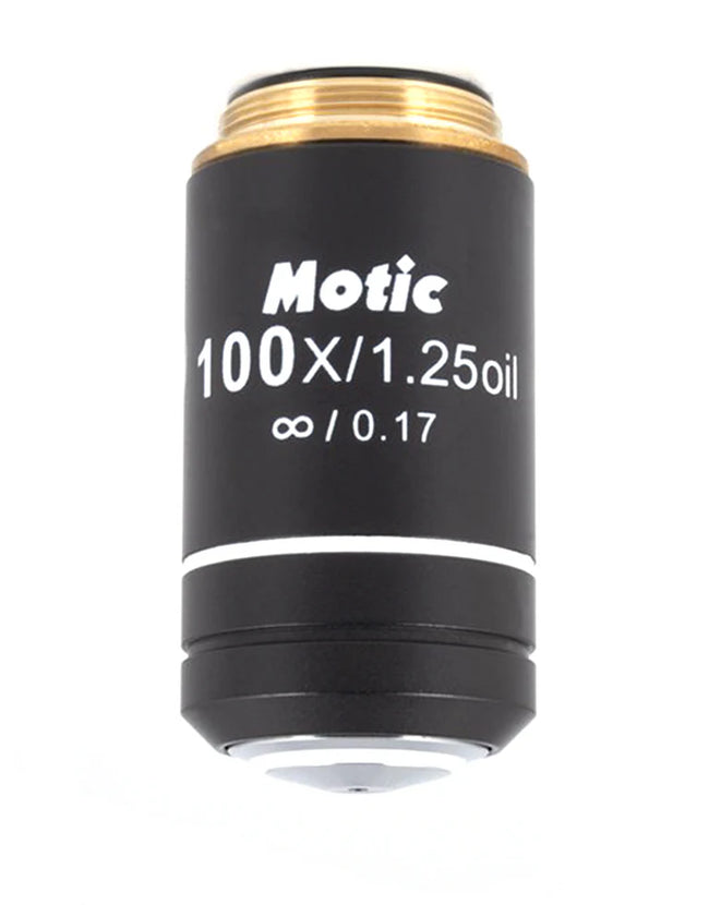 MOTIC EC PLAN ACHROMAT OBJECTIVE 100X/1.25/S-OIL (WD=0.15MM) | (1101001703241) - Microscope Marketplace