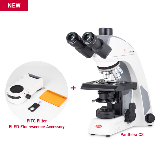 Motic PANTHERA C2 with FITC Filter Fluorescence Bundle Microscope - microscopemarketplace