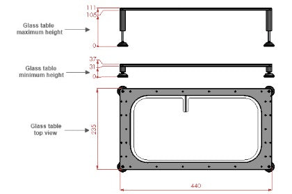 Okolab H401-GLASS TABLE |  UNIVERSAL HEATING TABLE FOR IVF