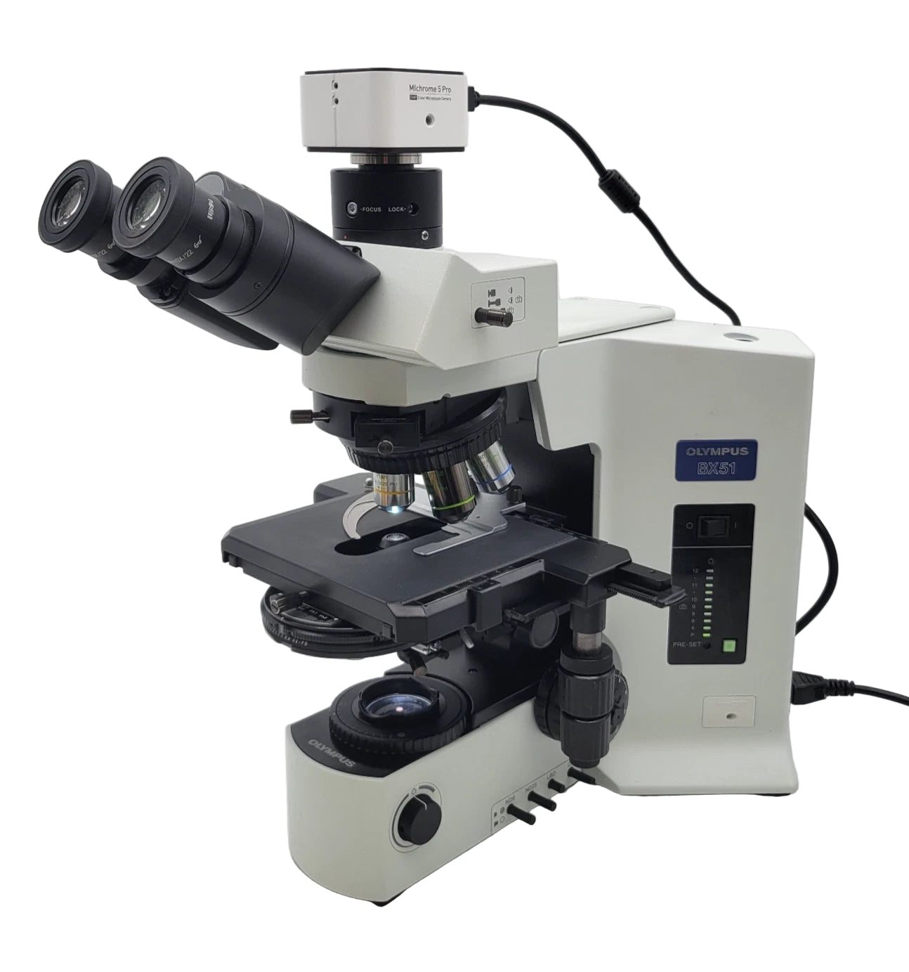 Olympus Microscope BX51 with DIC, Phase Contrast, Trinocular Head & Camera - microscopemarketplace