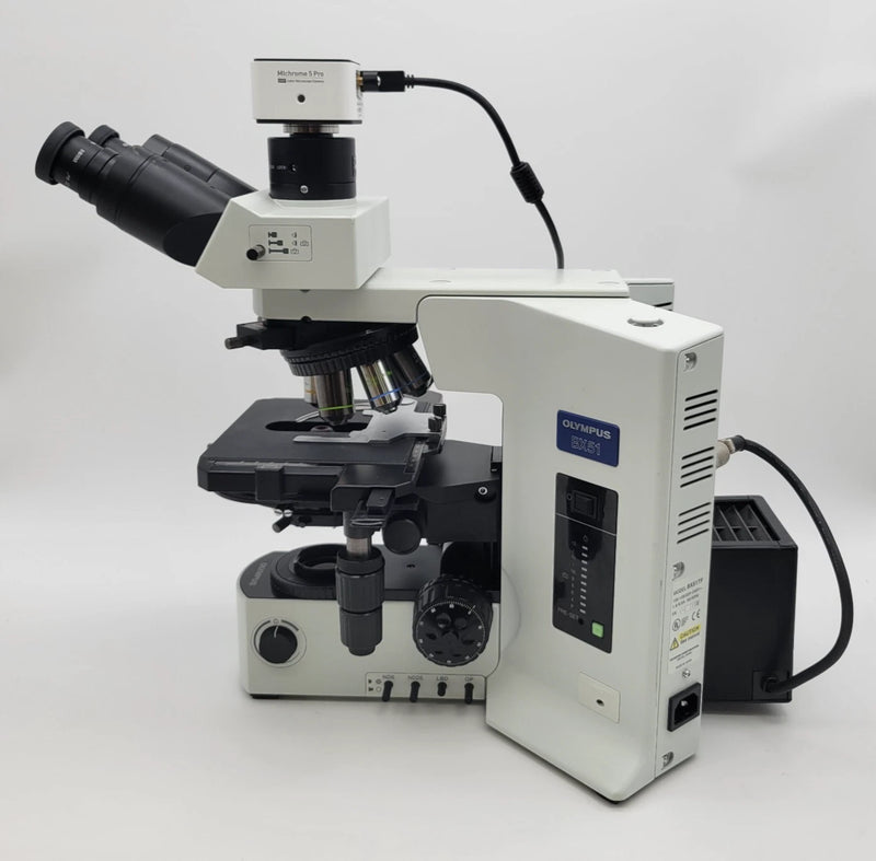 Olympus Microscope BX51 with DIC, Phase Contrast, Trinocular Head & Camera - microscopemarketplace
