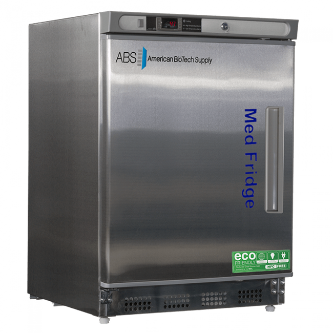 ABS 4.5 Cu Ft Pharmacy Undercounter Built-In SS Refrigerator-Left Hinged PH-ABT-HC-UCBI-0404SS-LH - microscopemarketplace