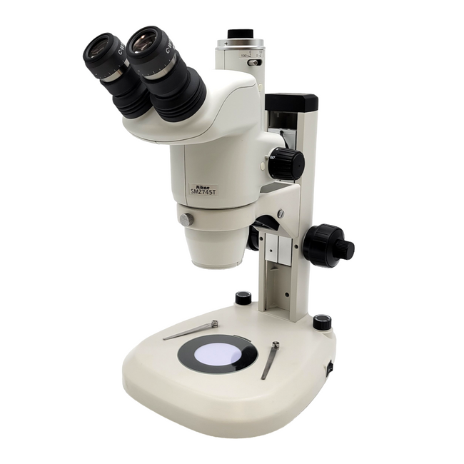 Nikon Stereo Microscope Trinocular SMZ745T with Transmitted & Reflected Light Stand - microscopemarketplace