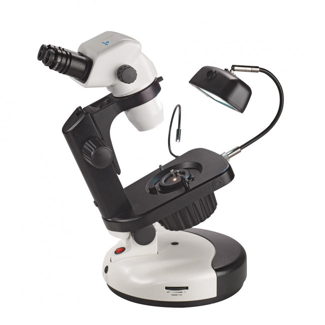 Accu-Scope 3075 Binocular Zoom Stereo Microscope on Gem Stand - microscopemarketplace