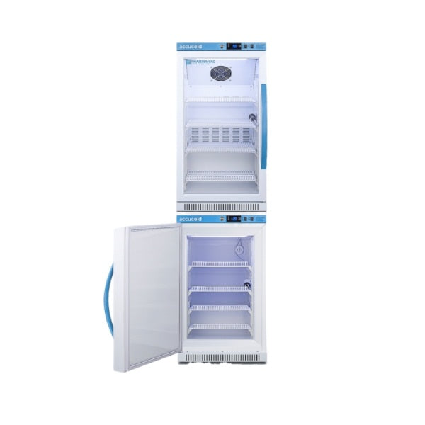 Accucold 20" Wide Performance Series All-Refrigerator/All-Freezer | Model ARG31PVBIADA-AFZ2PVBIADASTACKLHD - Microscope Marketplace
