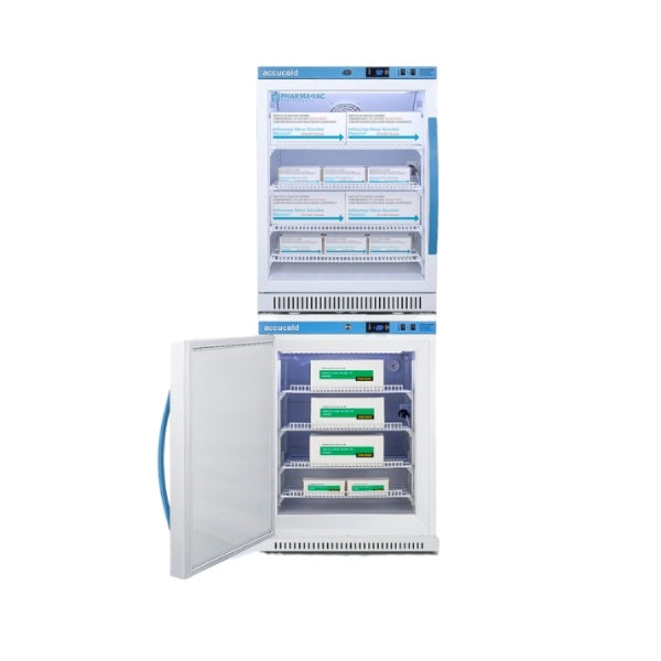 Accucold 24" Wide Performance Series All-Refrigerator/All-Freezer | Model ARG6PV-AFZ5PVBIADASTACKLHD - Microscope Marketplace