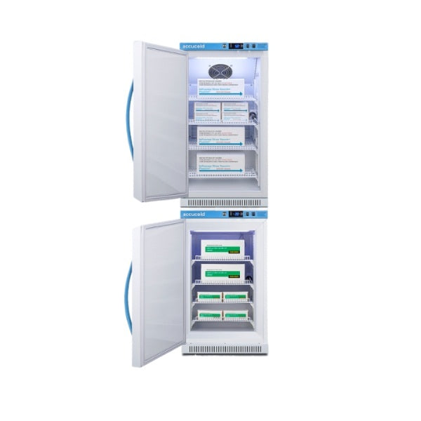 Accucold 20" Wide Performance Series All-Refrigerator/All-Freezer | Model ARS32PVBIADA-AFZ2PVBIADASTACKLHD - Microscope Marketplace