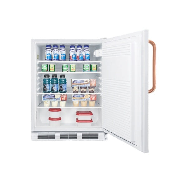 Accucold 24" Wide Built-In All-Refrigerator with Pure Copper Handle, ADA Compliant | Model FF7LWBITBCADA