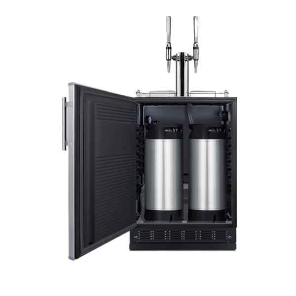 Accucold 24" Wide Nitro Coffee Kegerator | Model SBC7BRSNCF2LHD - Microscope Marketplace